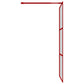 Walk-in Shower Wall with Clear ESG Glass Red 45.3"x76.8"