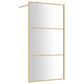 Walk-in Shower Wall with Clear ESG Glass Gold 45.3"x76.8"