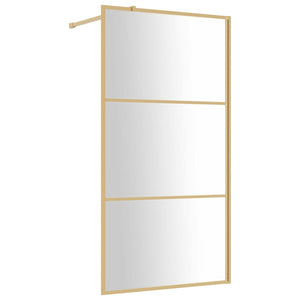 Walk-in Shower Wall with Clear ESG Glass Gold 45.3"x76.8"