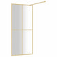 Walk-in Shower Wall with Clear ESG Glass Gold 31.5"x76.8"