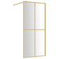 Walk-in Shower Wall with Clear ESG Glass Gold 35.4"x76.8"