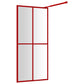 Walk-in Shower Wall with Clear ESG Glass Red 39.4"x76.8"