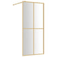Walk-in Shower Wall with Clear ESG Glass Gold 39.4"x76.8"