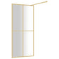 Walk-in Shower Wall with Clear ESG Glass Gold 39.4"x76.8"