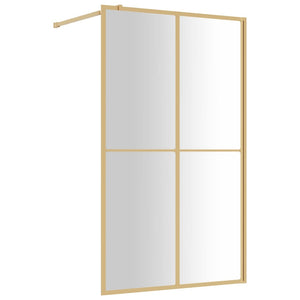Walk-in Shower Wall with Clear ESG Glass Gold 46.5"x76.8"