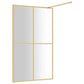 Walk-in Shower Wall with Clear ESG Glass Gold 46.5"x76.8"