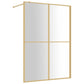 Walk-in Shower Wall with Clear ESG Glass Gold 55.1"x76.8"