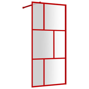Walk-in Shower Wall with Clear ESG Glass Red 31.5"x76.8"