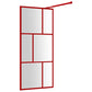Walk-in Shower Wall with Clear ESG Glass Red 31.5"x76.8"