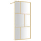 Walk-in Shower Wall with Clear ESG Glass Gold 31.5"x76.8"