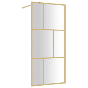 Walk-in Shower Wall with Clear ESG Glass Gold 31.5"x76.8"