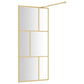 Walk-in Shower Wall with Clear ESG Glass Gold 31.5"x76.8"