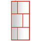 Walk-in Shower Wall with Clear ESG Glass Red 35.4"x76.8"