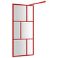 Walk-in Shower Wall with Clear ESG Glass Red 35.4"x76.8"