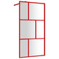 Walk-in Shower Wall with Clear ESG Glass Red 39.4"x76.8"