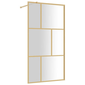 Walk-in Shower Wall with Clear ESG Glass Gold 39.4"x76.8"