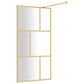 Walk-in Shower Wall with Clear ESG Glass Gold 39.4"x76.8"