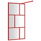 Walk-in Shower Wall with Clear ESG Glass Red 45.3"x76.8"