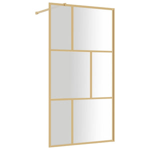 Walk-in Shower Wall with Clear ESG Glass Gold 45.3"x76.8"