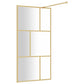 Walk-in Shower Wall with Clear ESG Glass Gold 45.3"x76.8"