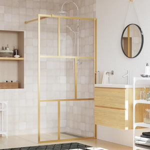 Walk-in Shower Wall with Clear ESG Glass Gold 45.3"x76.8"