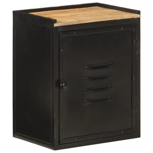 Bathroom Cabinet Black and natural wood Iron and solid mango wood