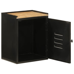 Bathroom Cabinet Black and natural wood Iron and solid mango wood