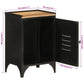 Bathroom Cabinet Black, Natural Wood Iron, Solid Mango Wood Medium