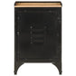 Bathroom Cabinet Black, Natural Wood Iron, Solid Mango Wood Medium