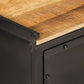 Bathroom Cabinet Black, Natural Wood Iron, Solid Mango Wood Medium
