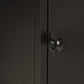Bathroom Cabinet Black, Natural Wood Iron, Solid Mango Wood Medium