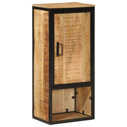 Bathroom Cabinet Brown/Black Solid Mango Wood, Iron Compact