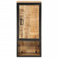 Bathroom Cabinet Brown/Black Solid Mango Wood, Iron Compact