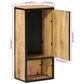 Bathroom Cabinet Brown/Black Solid Mango Wood, Iron Compact