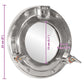  Porthole Mirror Wall Hanging Ø9.1" Aluminum and Glass