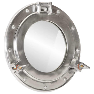  Porthole Mirror Wall Hanging Ø11.8" Aluminum and Glass