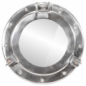 Porthole Mirror Wall Hanging Ø11.8" Aluminum and Glass