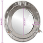  Porthole Mirror Wall Hanging Ø15" Aluminum and Glass