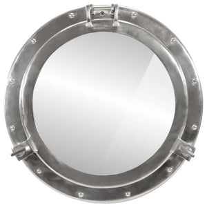  Porthole Mirror Wall Hanging Ø19.7" Aluminum and Glass