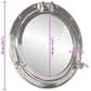  Porthole Mirror Wall Hanging Ø19.7" Aluminum and Glass