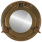  Porthole Mirror Wall Hanging Ø9.1" Aluminum and Glass