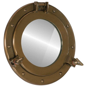  Porthole Mirror Wall Hanging Ø11.8" Aluminum and Glass
