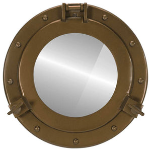  Porthole Mirror Wall Hanging Ø11.8" Aluminum and Glass