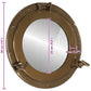  Porthole Mirror Wall Hanging Ø15" Aluminum and Glass