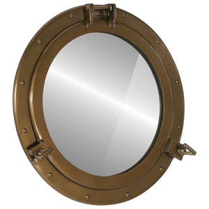  Porthole Mirror Wall Hanging Ø19.7" Aluminum and Glass