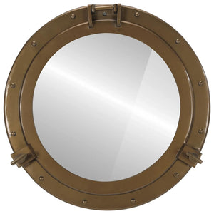  Porthole Mirror Wall Hanging Ø19.7" Aluminum and Glass