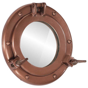  Porthole Mirror Wall Hanging Ø9.1" Aluminum and Glass