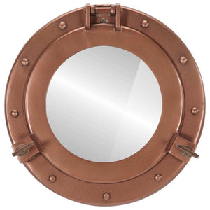  Porthole Mirror Wall Hanging Ø11.8" Aluminum and Glass