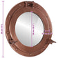  Porthole Mirror Wall Hanging Ø15" Aluminum and Glass