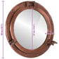  Porthole Mirror Wall Hanging Ø19.7" Aluminum and Glass